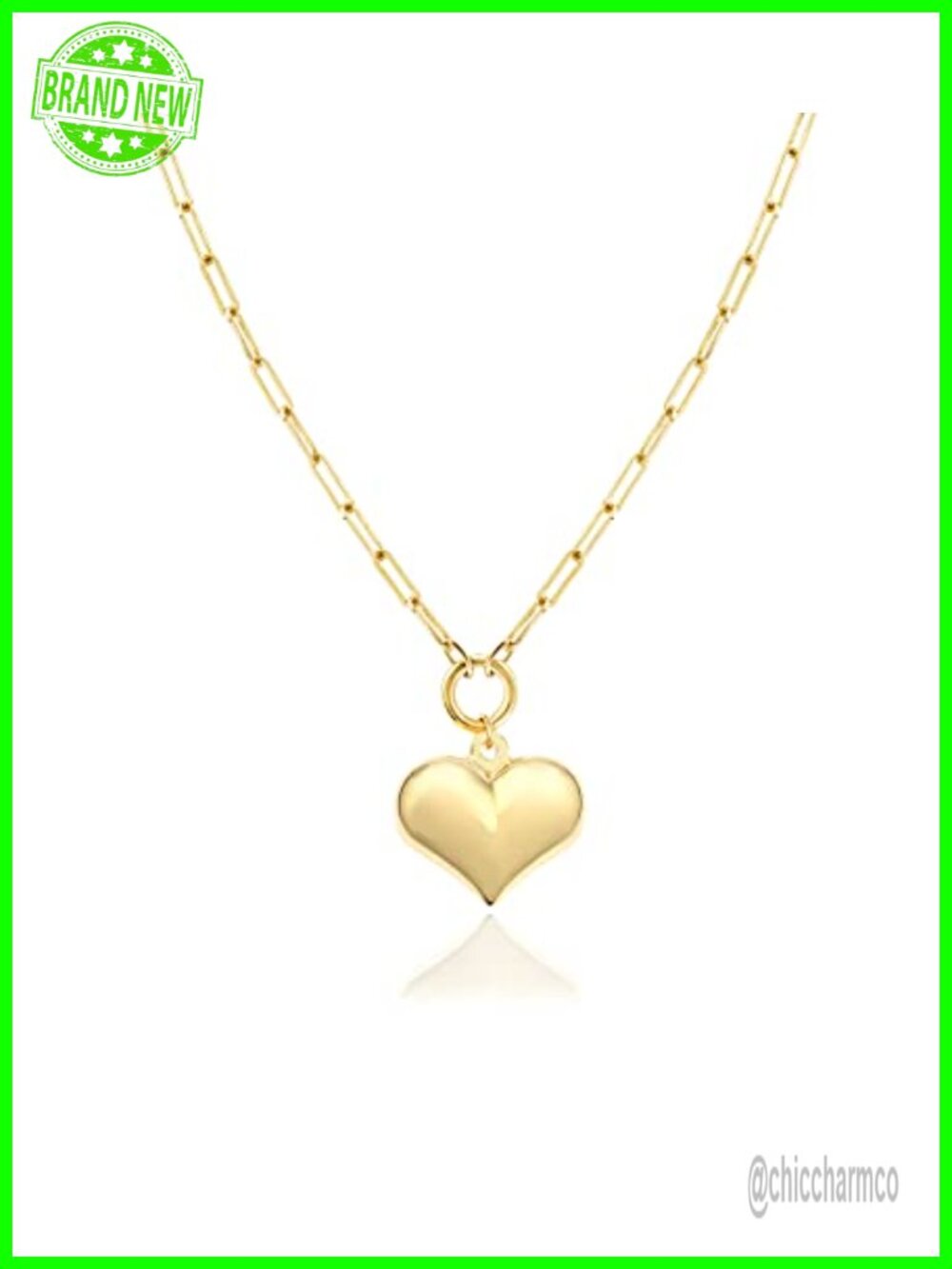14K Gold Filled Pendant Necklace Adjustable Clip Chain